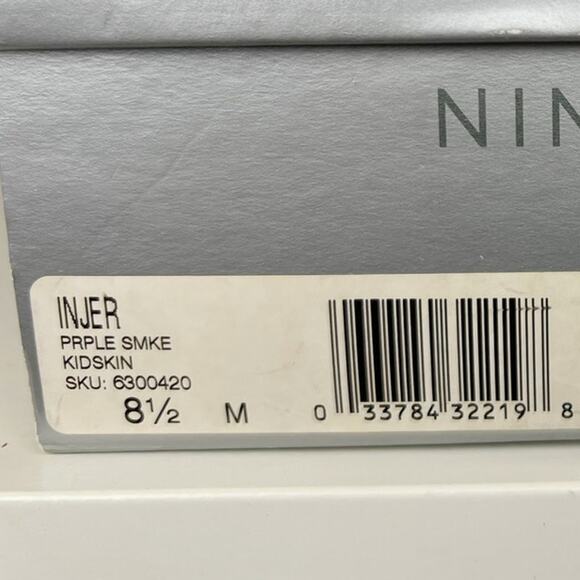 Nine West Injer Leather Slingback Square Toe Block Heels Purple Smoke Size 8.5 M - Picture 13 of 14